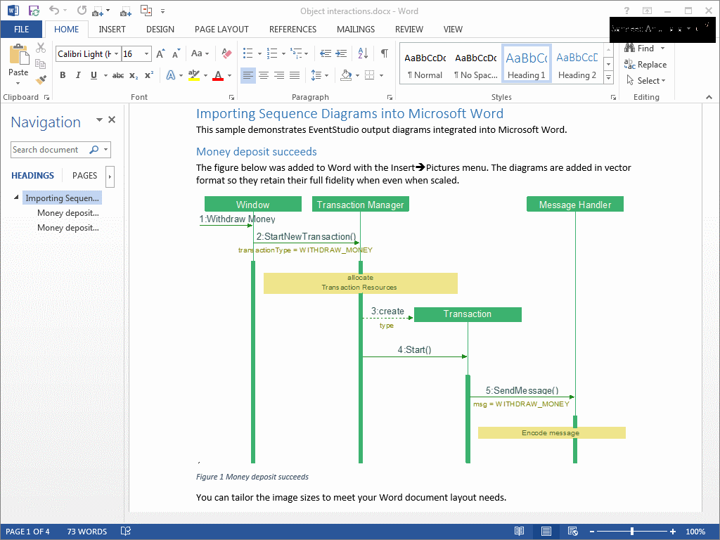object interaction diagram in microsoft word