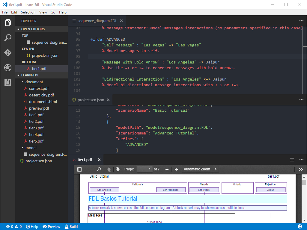 Vscode window showing editor features