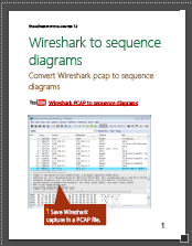 wireshark to sequence diagram - visualether user manual VisualEther manual shown in a PDF reader.
